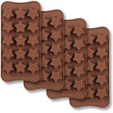 Molde De Chocolate En Forma De Estrella De 15 Cavidades, Juego De 4 Piezas De Moldes De Silicona De Grado Alimenticio Antiadherente Para Car