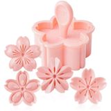 5pcs/set Sakura Cookie Molde Selo Biscoito Molde Cortador De Mão Massa De Cereja Flor Flor Cortador De Biscoitos