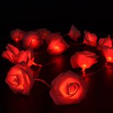 Luzes De Corda De Fada Flor Rosa Vermelha 20 Led Bateria Operada Luz Decorativa Para Casamento Dia Dos Namorados Dreamlike Party Party Party