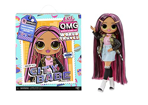 Lol Surpresa Omg World Travel™ City Babe Fashion Doll Com 15 Surpresas Incluindo Roupas De Moda, Acessórios De Viagem E Playset Reutilizável