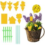 Armadilhas De Insetos 100pcs, Armadilhas Amarelas De Dupla Laterais Pegajosas, Adesivos Sticky Traps Double Sided Glue Watere Waterproof Yel