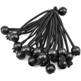 20pcs Tensionador De Borracha Elástica Com Bola, Tensionador De Lona, Tensionador De Borracha Preta, Borracha De Lona, Suporte De Lona, Teia