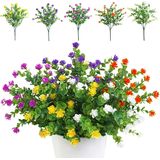 Um Monte De 5 Buquês De Flores Artificiais. Plantas De Vegetação Resistentes A Uv Para Outdoor.interior.varanda.garden.office.wedding.party