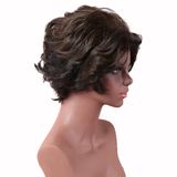 Marrom Fibra Natural Das Mulheres Peruca Ondulada Curta (um Tamanho)