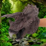 Tnfeeon Triceratops Cabeça Mão Dinossauro De Brinquedo De Borracha Não Tóxico