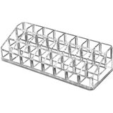Organizador De Batom Acrílico Claro Para Cosméticos Make Up Holder Crystal 24 Seções
