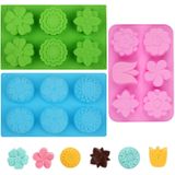 3 Moldes De Silicona Con Forma De Flor De 6 Cavidades, Molde Manual Para Hacer Dulces, Chocolate, Galletas, Pastéis, Magdalenas.