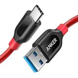 Cabo Usb-c Anker Powerline+, Cabo Usb-c  Para Cabo Usb 3.0 (3ft/0.9m), Cabo De Carregamento Trançado Tipo C De Alta Durabilidade Compatível