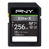 Pny 256gb Elite-x Classe 10 U3 V30 Sdxc Cartão De Memória Flash - 100mb/s, Classe 10, U3, V30, 4k Uhd, Full Hd, Uhs-i, Sd Full Size