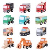 12pcs Veículo De Madeira Conjunto Bebê Criança Desenhos Animados Carro De Brinquedo Cedo Lear