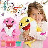 Boneca Macia Bebê Desenhos Animados Tubarão Brinquedo Com Música Cantando Inglês