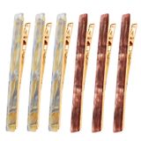 6 Pcs Duckbill Hair Clips Acrilic Resin Hair Clip Metal Duck Teeth Hair Pins Chic Tortoise Shell Hair Barrettes For Thick Hair ( 3 Coffee Co