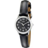 Relógio De Cinta De Couro Analógico De Quartzo Da Timex Women&#39;s Indiglo Easy Reader Com Característica De Data