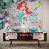 Kit Festa Fácil Ariel Sereia Aniversário Criança Infantil