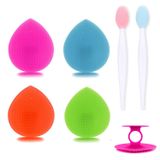 Limpador Facial De Silicone E Massageador Escova Valor 4 Pacote Com 2 Escova De Esfregar Nariz, Limpema Manuel Facial Limpeza Facial Escovas