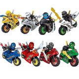 Ninja Building Blocks Motocicleta Doll Modelo Toy 8pcs/set