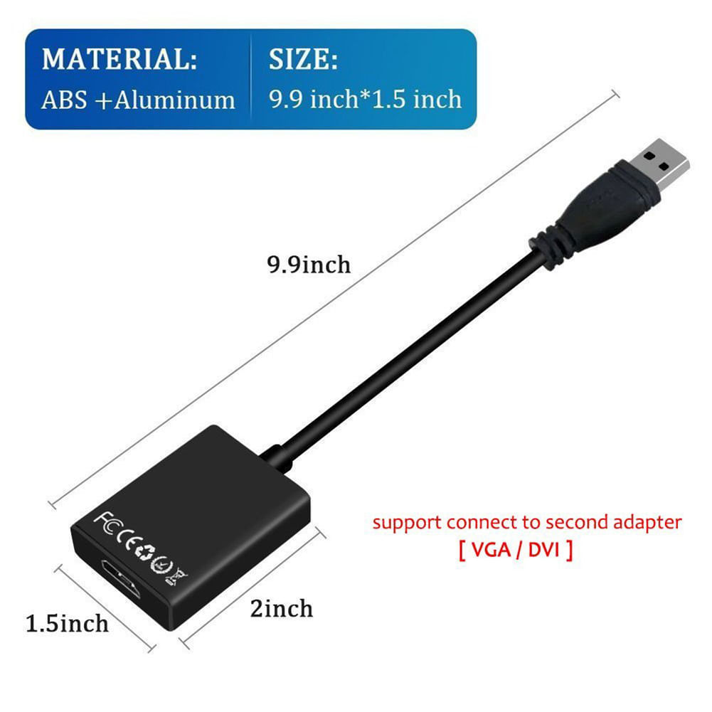 Usb 3.0 Para Hdmi Hd 1080p Adaptador De Cabo De Vídeo Com Saída De Áudio