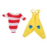 1/6 Handmade Suspender Calças E Roupas De Macacão Listradas Sui