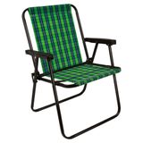 Cadeira De Praia Varanda Xadrez Em Aço 110 Kg Cores Mor Cor:verde