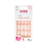 Unhas Posticas Kiss New York Salon Natural Amendoada Média Com 28 Unidades