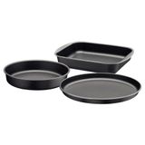 Conjunto Assadeiras Tramontina Antiaderente 3 Peças Brasil Cor:cinza