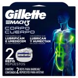 Carga Para Aparelho Gillette Mach3 Corpo 2 Unidades