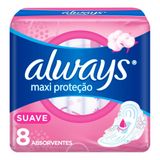 Absorvente Always Maxi Proteção Suave Com Abas 8 Unidades