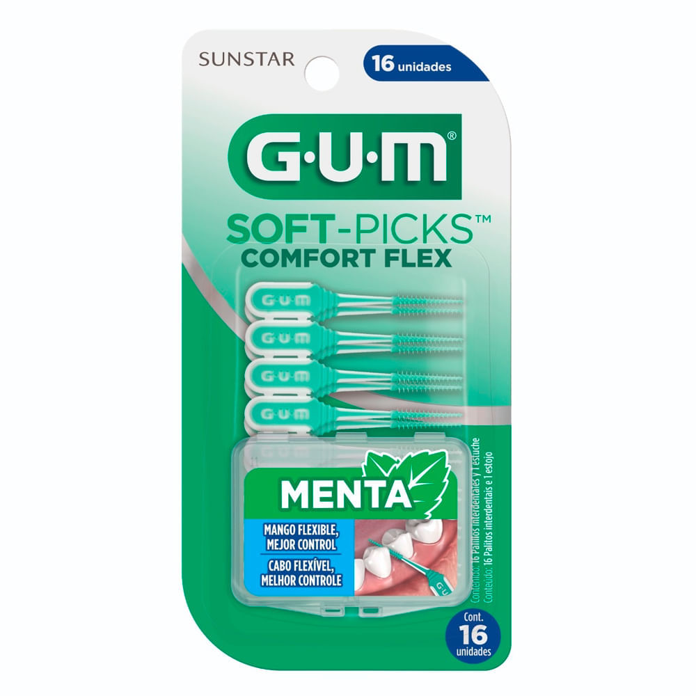 Escova Interdental Gum Soft-picks Comfort Flex Menta Com 16 Unidades