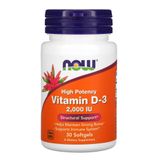 Vitamina D-3 2000iu Now Foods 30 Caps Softgels