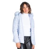 Jaqueta Puffer Feminina Com Capuz Select Azul G