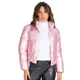 Jaqueta Puffer Feminina Metalizada Select Rosa P