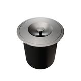 Lixeira De Embutir Redonda Docol Massima Em Aço Inox Escovado Com Balde Plástico 6 Litros Docol