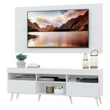 Rack com Painel Tv até 65' Pés Retrô 2 Portas Multimóveis