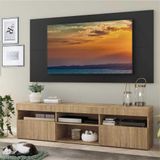 Rack Painel TV 65'' e 2 portas Londres Multimóveis Preto