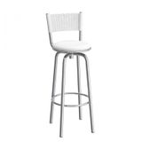 Banqueta Giratória com Encosto Noruega 99cm Compoarte Cromado/Branco