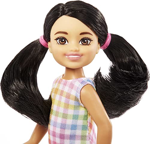 Boneca Barbie Chelsea, Boneca Pequena Com Cabelo Preto Em Pigtail