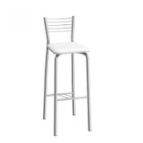Banqueta de Aço Barcelona 98cm Compoarte Cromado/Branco