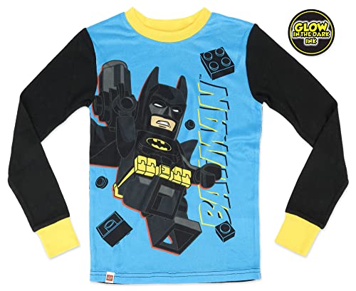 Lego Batman Pijama Set Para Meninos, Mistura De Algodão De 4 Peças, Blu