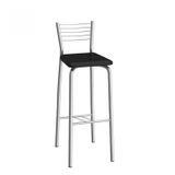 Banqueta de Aço Barcelona 98cm Compoarte Cromado/Preto