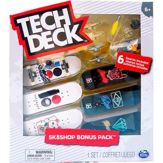 Skates De Dedo Tech Deck Kit Com 6 Sk8 Shop Acessórios Sunny