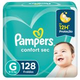 Fralda Pampers Confort Sec Tamanho G Com 128 Fraldas Descartáveis