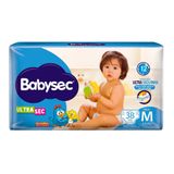 Fralda Babysec Ultrasec Tamanho M Pacote Mega 38 Unidades