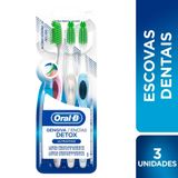 Escova Dental Oral-b Gengiva Detox Ultrafino Extra Macia Cores Sortidas 3 Unidades