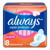 Absorvente Always Super Proteção Suave Com Abas 8 Unidades