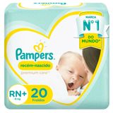 Fralda Pampers Recém-nascido Premium Care Rn+ Com 20 Unidades