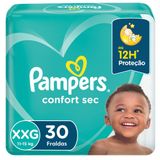 Fralda Pampers Confort Sec Tamanho Xxg Pacote Mega Com 30 Fraldas Descartáveis