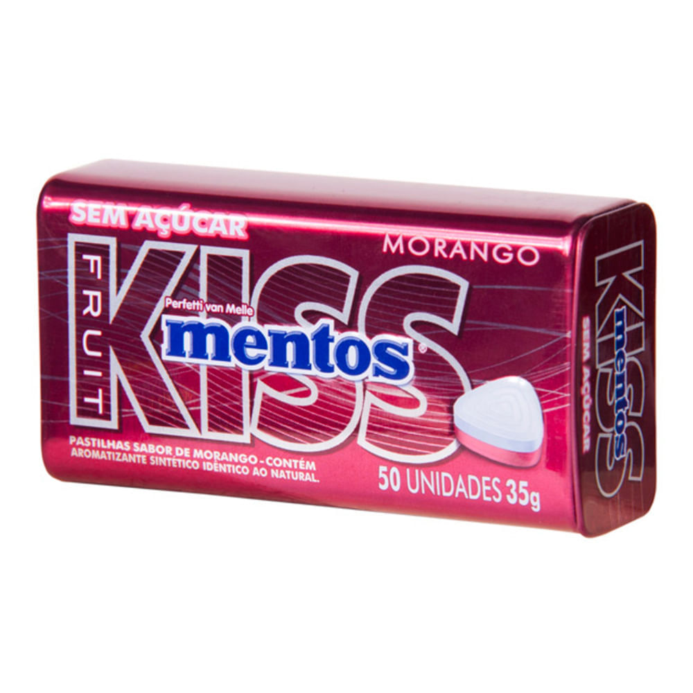 Balas Mentos Kiss Fruit Sabor Morango Sem Açúcar 35g Carrefour 3206