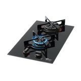 Fogão Cooktop Fischer 2q Fit Line Gás Mesa Vidro Preto Bivolt