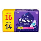 Absorvente Diana Noturno Suave Com Abas Leve 16 Pague 14 Unidades