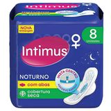 Absorvente Intimus Noturno Cobertura Seca Com Abas 8 Unidades